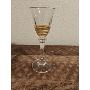 vietri Raffaello Cordial Stemmed Glass Clear Gold